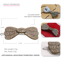 Mode aile forme épingle à cheveux Clips en gros acétate matériel pinces à cheveux coloré strass nœud papillon femmes épingles à cheveux