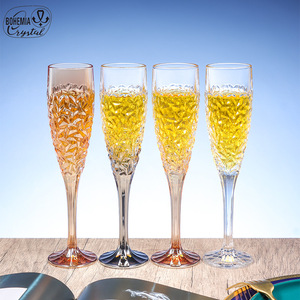Bohemia Crystal <b>Champagne</b> Glass Set 2 Pieces Hand Blown Lead Free Gift <b>Box</b> For Weddings And Holidays - Product Image 5