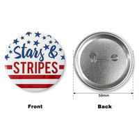 Pin Decorativo de Hojalata con Temática del Día de la Independencia Americana y Elementos Estrellados para Ropa Festiva