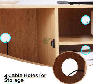 <span class=keywords><strong>Meuble</strong></span> TV 65 pouces avec rangement, étagères réglables <span class=keywords><strong>et</strong></span> gestion des câbles, console TV en bois rainuré <span class=keywords><strong>pour</strong></span> salon (Nouveau) - Product Image 2