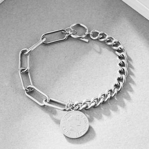 Bracelet Elizabeth Coin 16MM avec fermoir OT en alliage de zinc doré, bijou fantaisie pour femme, cadeau - Product Image 4