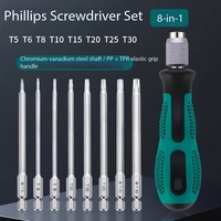 Jeu de tournevis manuels Torx multifonctionnels de haute qualité, 8 pièces, comprenant un étui portable et un jeu de tournevis de précision