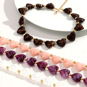 قلادة خرز على شكل قلب من الأكريليك الملون الرومانسي لعيد الحب <span class=keywords><strong>2026</strong></span>، مجوهرات عصرية للنساء والفتيات - Product Image 5