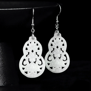 Natural Myanmar genuine jadeite double-ear ring with S925 <b>silver</b> setting and ice-grade jadeite gemstone. - Product Image 2