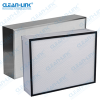 Filtros de aire Hvac para sala limpia de fábrica, campana de flujo laminar, filtro Ahu, papel de fibra de vidrio, filtro H14 Hepa