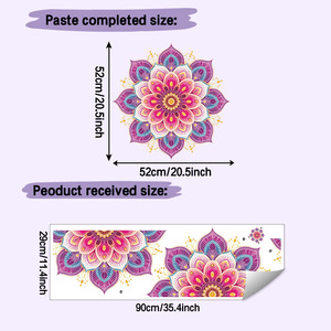 Nuevo Adhesivo Decorativo de <span class=keywords><strong>Pared</strong></span> con Diseño de Mandala en Rosa y Morado <span class=keywords><strong>para</strong></span> Dormitorio - Product Image 5