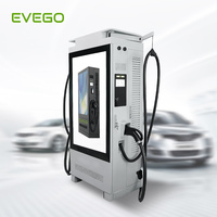 Chargeur rapide DC EVEGO 120-180 kW pour voitures électriques, CCS2, triphasé, intérieur/extérieur, étanche, écran publicitaire 55'', chargeur de véhicules électriques