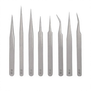 Pince à épiler pour volume de cils TEEJAY 45/90 degrés en acier inoxydable anti-magnétique, préhension parfaite pour extensions de cils - Product Image 1