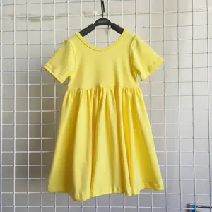 Индивидуальное платье для маленьких девочек, однотонное платье с низкой горловиной, платья для танцев