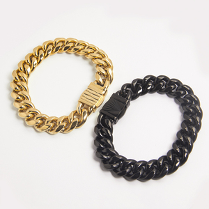 Powell Fashion Hip Hop Men Gold Plated Stainless Steel Waterproof Jewelry Chunky <b>Chain</b> Necklace - Product Image 3