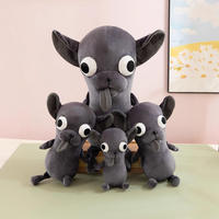 Adorable coussin en maille lavée brodé Chihuahua, jouet en peluche doux et créatif, rembourrage en coton PP, idée cadeau anti-stress