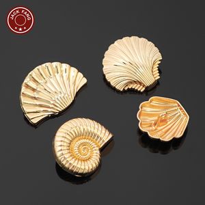 Botones Metálicos con Vástago, Botones Personalizados con Formas Irregulares de Concha, Botones con Logotipo Grabado para Accesorios de Ropa - Product Image 4