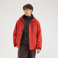 Veste matelassée unisexe à capuche, trois en un, coupe-vent, imperméable, rembourrée de duvet, couleur unie, 100% duvet |   Livraison en 14 jours |   Quantité minimum de commande : 50 pièces