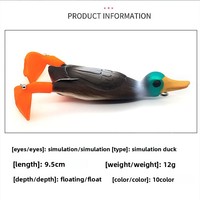 Leurre de pêche Bionic Duck en PVC, flottant, appât souple artificiel, 95 cm/12 g, avec pattes rotatives, design réaliste de tracteur