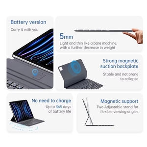Custodia con tastiera magnetica con due angoli di visione Folio tastiera magica per iPad 10th 11th Gen 10.9 pollici <span class=keywords><strong>Smart</strong></span> <span class=keywords><strong>Cover</strong></span> Folio tastiera - Product Image 2