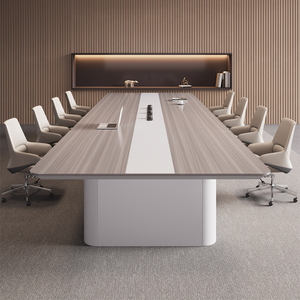 Mesa de Conferencia de Madera de Alta Calidad, Moderna y de Lujo, Personalizada para Uso Comercial en Hoteles y Escuelas, Muebles de Oficina para 10 Personas - Product Image 4