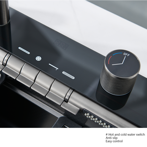 Évier de cuisine <span class=keywords><strong>Aida</strong></span> moderne anti-rayures en acier inoxydable 304, multifonction, avec affichage numérique LED et cascade, lave-tasses, pour hôpital - Product Image 3