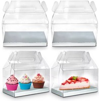 Boîte d'emballage à emporter pour gâteaux et macarons en plastique recyclé OEM personnalisée, boîte cadeau en plastique PET APET hautement transparente