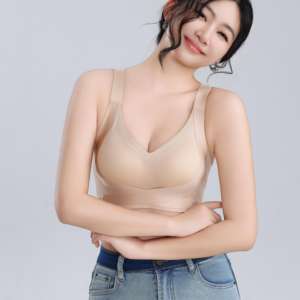 Soutien-gorge sans armatures push-up respirant et doux, style quotidien premium, double maintien, boucle croisée sur le devant, bonnets tricotés en forme de paume - Product Image 4