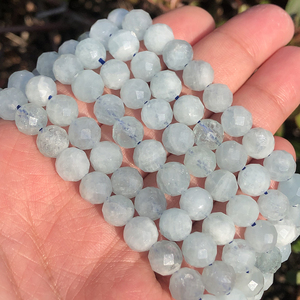 Haute Qualité 8mm Naturel Pierre À Facettes Bleu Aigue-Marine <span class=keywords><strong>Stonne</strong></span> Perles pour Perles Diy Bijoux 7.5'' - Product Image 2