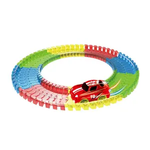 New arrive multicolor luminous flexible self-assembly diy race track toy car for boy kids 360 degree stunt cars toy vehicles