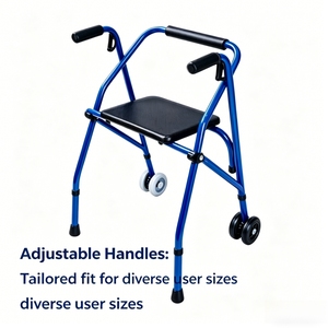 CL810L Brand Simple Two-Wheel Aluminum <strong>Rollator</strong> <strong>Walker</strong> with 100kg Capacity Disc Brake for Rehabilitation Therapy Supplies - Product Image 1