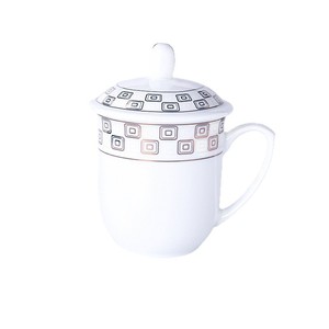 Taza de Cerámica de Porcelana Blanca con Tapa, 300 ml, Infusor, Diseño Tradicional Chino, Taza para Regalo Empresarial - Product Image 5