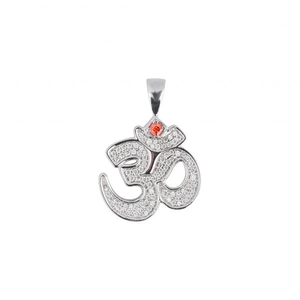 จี้เพชร Danta Gems Iced Om สัญลักษณ์ทางจิตวิญญาณ ดีไซน์เรียบหรู ประดับด้วยคริสตัลคุณภาพสูง ชุบทองคำ 18K - Product Image 2