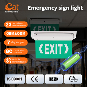 Vente en gros : Panneau de <span class=keywords><strong>sortie</strong></span> d'urgence LED personnalisé, vert et blanc, autonomie 3 heures, pour signalisation automobile - Product Image 1
