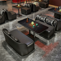 Ensemble table et chaises de style industriel pour bistro, bar, café chic, salon de thé, restaurant commercial et zone de restauration barbecue