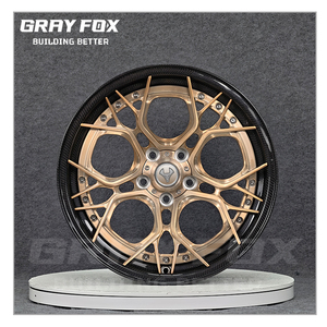 Ruedas de fibra de carbono GRAYFOX doradas cóncavas 18 19 20 pulgadas 5x5x120 112 ruedas forjadas 5x114,3 para 1990 <span class=keywords><strong>Ford</strong></span> Thunderbird <span class=keywords><strong>Super</strong></span> Coupe - Product Image 1