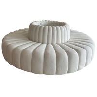 Canapé circulaire moderne en velours blanc pour événements de mariage, banquets et réceptions – Canapé modulable rond pour fêtes