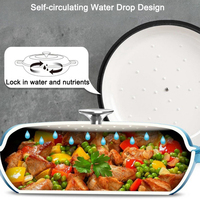 Vente en gros Casserole colorée en émail isolée de 30cm pour aliments Marmites à soupe en fonte antiadhésive avec couvercle