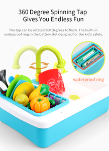 Set <span class=keywords><strong>Giocattolo</strong></span> Cucina per Bambini 2 in 1 con Lavello e Fornello a Gas, Accessori Educativi in Plastica per Gioco di Ruolo - Product Image 2