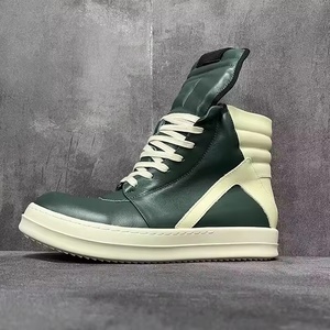 Bottes courtes tendance de qualité supérieure, chaussures plates unisexes, bottes en cuir véritable, style décontracté pour la marche, chaussures pour hommes - Product Image 5