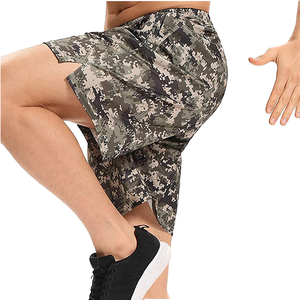 กางเกงขาสั้นผู้ชายลำลองน้ำหนักเบา เอวสูง ผ้าถักไนลอน/โพลีเอสเตอร์ เนื้อผ้านุ่ม ระบายอากาศดี เอวยางยืด ลายเรียบ - Product Image 2