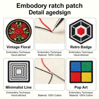 Patchs brodés personnalisés avec logo de créateur, à coudre ou thermocollants, pour vêtements de marque