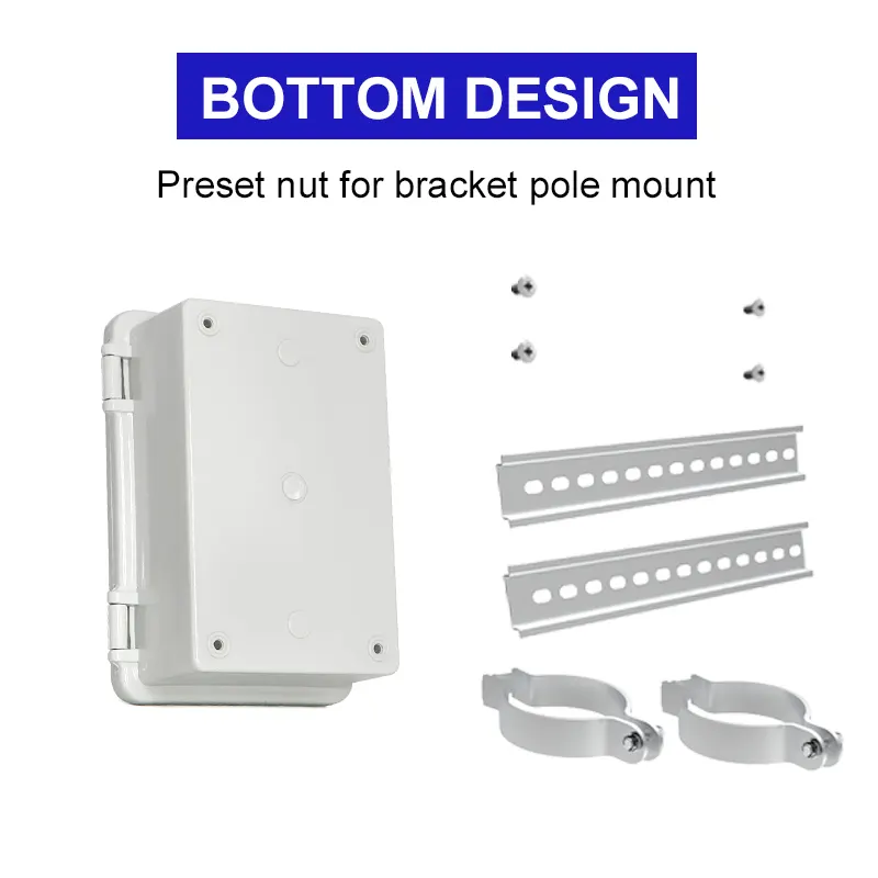 SZOMK Wholesale OEM ODM Customized ABS Outdoor IP65 Waterproof Distribution Box Hinged Cover Enclosure Junction Box