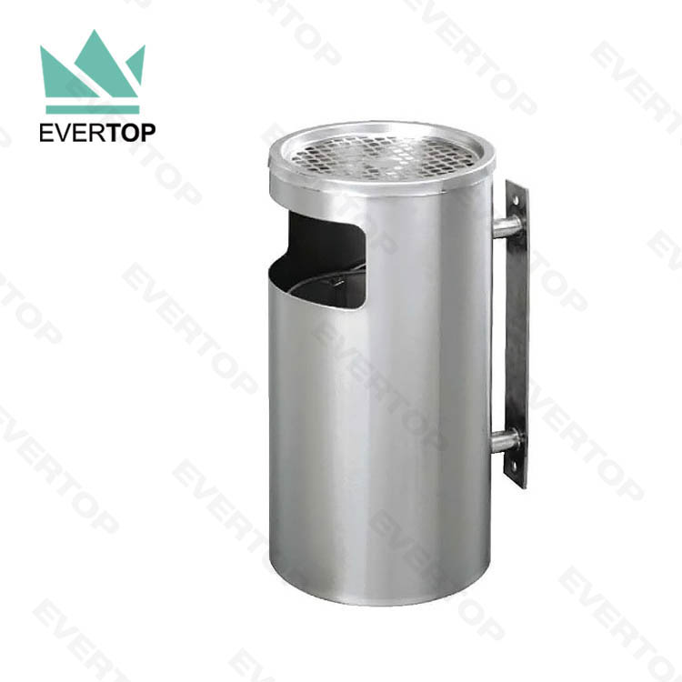 DB-35W Wall Mounted Dustbin Ashtray Stainless Steel Wall Mounted Waste Bin Wall Mounted Trash Can with Ash Tray Waste Receptacle