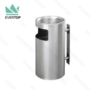 DB-35W Wall Mounted Dustbin Ashtray Stainless Steel Wall Mounted Waste Bin Wall Mounted Trash Can With Ash Tray Waste Receptacle