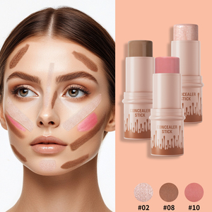 Stick 3-en-1 <span class=keywords><strong>Bronzer</strong></span>, Illuminateur et Blush – Marque Privée – Imperméable, Longue Tenue, Pailleté – Stick Baume Illuminateur et Stick de Contour - Product Image 4