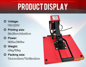Vente flash : machines à presser à chaud pour t-shirts, sublimation électrique, 38*38cm - Product Image 4