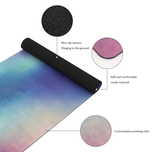 Tampon or personnalisé imprimé par sublimation Tapis <span class=keywords><strong>de</strong></span> <span class=keywords><strong>yoga</strong></span> pliable en daim et caoutchouc naturel 4mm 5mm 6mm Tissu microfibre Tapis <span class=keywords><strong>de</strong></span> <span class=keywords><strong>yoga</strong></span> vierge - Product Image 3