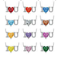 Bijoux fins en argent 925, bijoux de mode, pendentif lettre initiale F et U, étoile, lettre, cœur, diamant, collier avec breloque