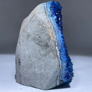 300-400g Pierre brute, matériau cristallin naturel, grappe de quartz géode bleue pour ornements de guérison - Product Image 6