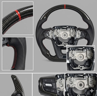 HXHY Upgrade Kulit Alcantara Serat Karbon LED untuk Setir Toyota Prado Land Cruiser LC300 Kustom Interior Asli