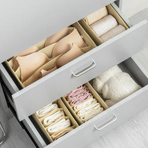 Organizador de ropa de armario con caja de almacenamiento de ropa de mano Cajas de almacenamiento clasificadas de ropa interior de varios compartimentos lavables de tela - Product Image 6