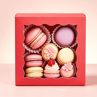 Boîte à macarons avec fenêtre transparente, boîtes à friandises en papier de qualité alimentaire pour biscuits, bonbons, desserts, emballages pour fêtes de mariage et d'anniversaire