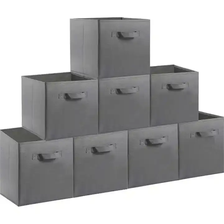 Várias Cores Caixas de armazenamento com alça Dobrável Não Tecido Tecido Armazenamento Caixa De Roupas Organizador Brinquedos Armazenamento Cube Bin