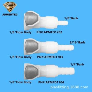 ข้อต่อพลาสติกแบบเร็ว JUMEDTEC AP Series POM ขนาด 1/8 นิ้ว พร้อมหัวต่อแบบ Flow Body ขนาด 1/8 3/16 1/4 นิ้ว สำหรับใช้งานทางการแพทย์ อาหาร และอุตสาหกรรม - Product Image 1